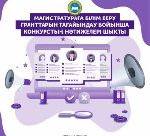 Магистратураға білім беру гранттарын тағайындау бойынша конкурстың нәтижелері шықты